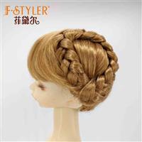 Long hair side braided bangs imitation mohair bjd doll wig-D346