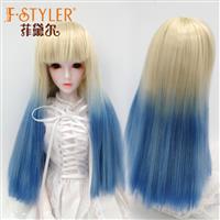 Straight hair color gradient fringe imitation mohair bjd doll wig-D501