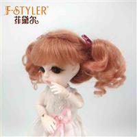 Curly hair double ponytail fringe mohair BJD wig-D902