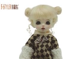 Binbin bun hairstyle bangs imitation mohair BJD doll wig-D856