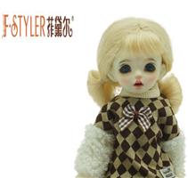 Curly hair double ponytail fringe imitation mohair BJD doll wig-GM6587