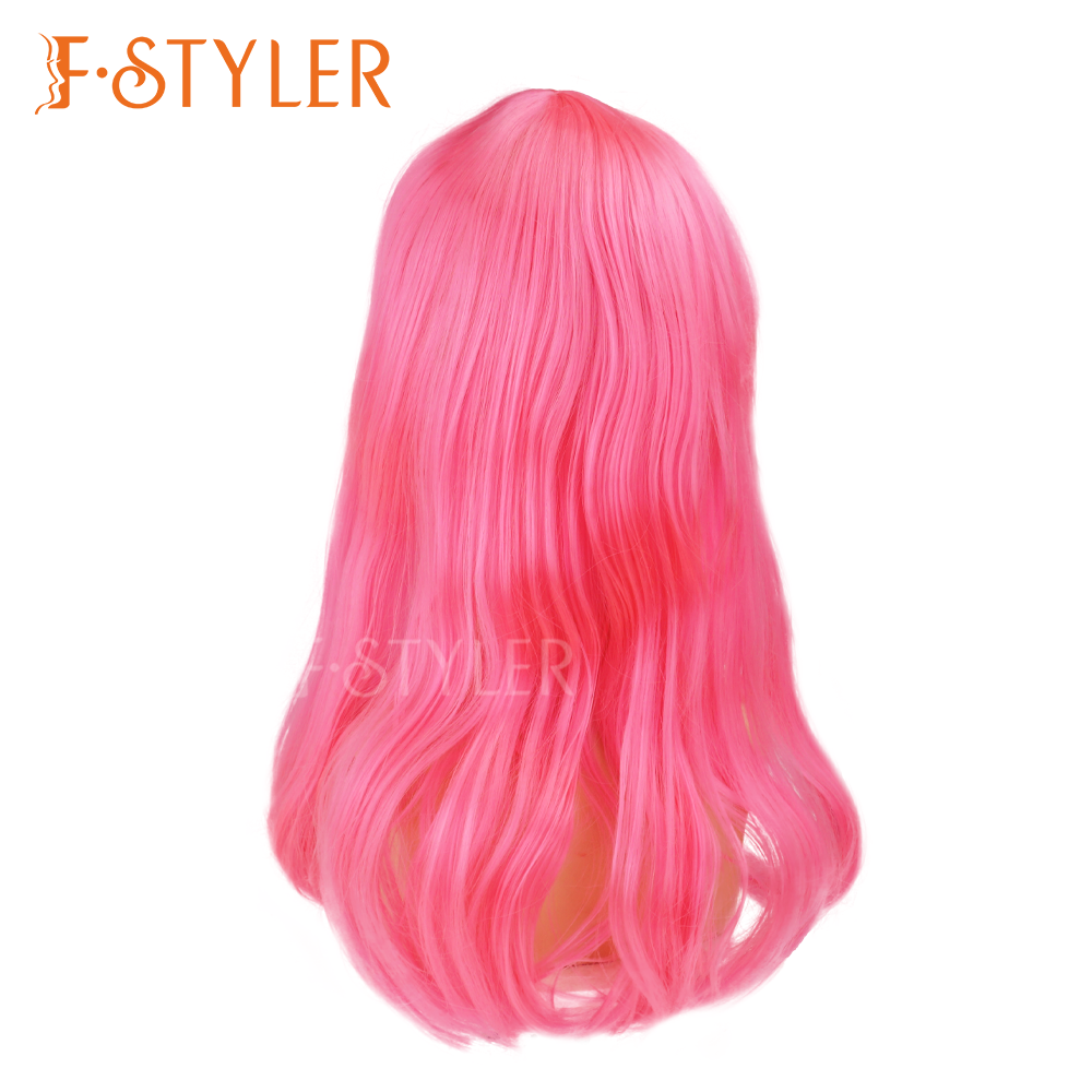 Long Pink Style Halloween Party Costume Wig for Women